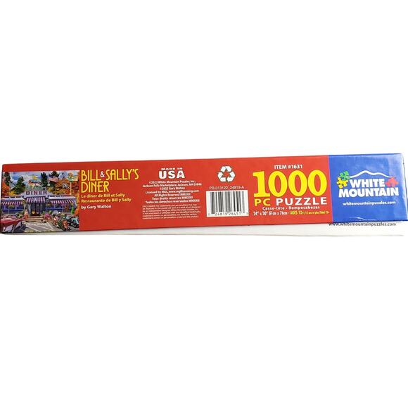 White Mountain Bill & Sally's Diner 1000 Piece Puzzle #1631 24inx30in Pre-Owned - Picture 6 of 7